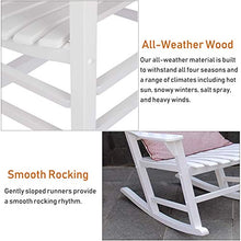 Sedie a Dondolo da Giardino Bianca Terrazza Sedia A Dondolo, Legno Portico Rocker Adulti Per Persone Pesanti, Poltrone Portatili Resistenti Reclinabili Per Giardino, Piscina E All'aperto Interno Ester