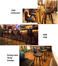 Yxsd Bar Stool 360 ° Girevole Schienale, Cuoio dell'unità di Elaborazione Esterni, poggiapiedi, Sedie industriali for la Prima Colazione, Contatore, Cucina e casa (Color : Brown)