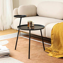 Jcnfa-Tavoli 2 Vassoi, Tavolino Divano, Design della personalità, Tavolino in Metallo (Color : Black, Size : 16.92 * 16.92 * 21.25in)