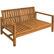 Teako Design Divano da esterno Udine a 3 posti, in legno massiccio non trattato, larghezza 180 cm, resistente alle intemperie, divano da giardino