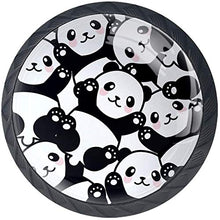 Panda cinese carino Baby Pattern Pomelli per Porta Set di 4 Pomelli per Mobili Manopole per Cassetti Cucina Armadio Vetro