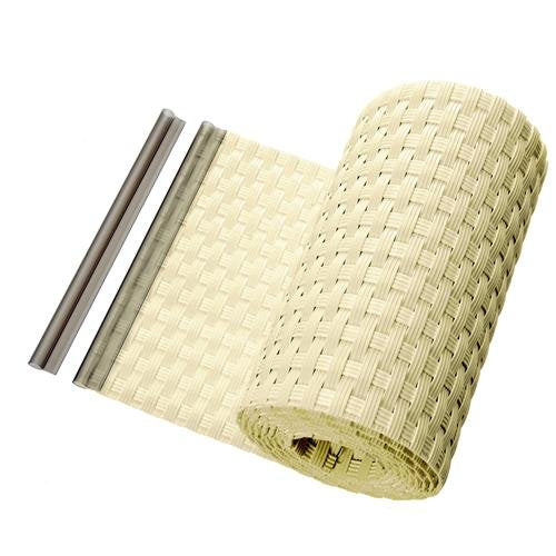 Haga® Paravento in PE rattan per recinzione, 255 x 19 cm, beige