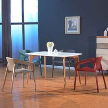 KANULAN Sgabelli Bar Adatti a Sedia Sedia di Ricreazione Plastic Chair Schienale caffè Sedia Curvo Schienale Traspirante griglia negoziazione Chair (Color : Red)