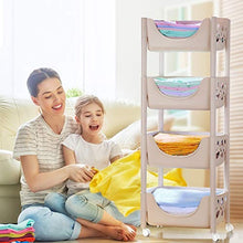 &ripiano di stoccaggio Scaffalature Multifunzionali Cucina Verdura e frutta Cesto portaoggetti Soggiorno camera da letto Giocattolo Abbigliamento Bagno a 4 strati Con ruote Rack di stoccaggio Scaffale