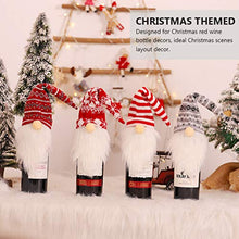 Amosfun 4 Pezzi Copri Bottiglia di Vino di Natale Gnomi Decorazioni per Bottiglie di Vino Forniture per Feste di Natale Gnomi Ripieni Bambole di Santa Elfo
