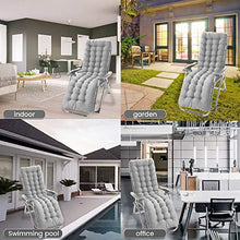 Beenle-Icey Cuscini per Sedie a Sdraio, Spiaggine e Poltrone Cuscino, Cuscino Imbottito per Sedia Relax per Ideale in Spiaggia, Giardino, Balcone, Poltrona d'Interno e d'Esterno, 48*170*8cm (Grigio)