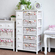 Kuingbhn Cassettiera Cassetti in Legno Cestino in Rattan Camera da Letto Soggiorno Mobili for la casa Deposito Cassettiera Comodino Bianco per mobili da Soggiorno Camera da Letto