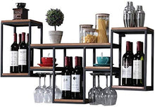 JFFFFWI Portabottiglie Portabottiglie Portabottiglie Portabottiglie in Metallo Ferro per Bar | Porta Bicchiere da Vino in Legno | Stand del Vino | Porta Bicchiere | Cantinetta Vino a Parete | Mensol