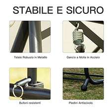 Outsunny Dondolo da Giardino 3 Posti con Tetto Reclinabile Trasformabile Letto in Poliestere Crema 200 x 125 x 170cm