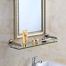 AINIYF Bagno Bagno Doccia Mensola Organizzatore Parete Vetro temperato Acciaio Inox 304 Drilling Installazione (Dimensioni: 40x14.3x6.8cm)