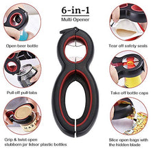 Apribottiglie Multi Barattolo, 6 in 1 Multi Funzione Antiscivolo, Apribottiglie da Cucina, Può Essere Facile da Usare per Mani Deboli, Anziani, Donne, Persone Affette da Artrite