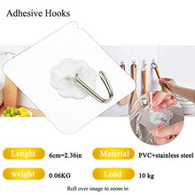 Gancio autoadesivo,Czoele 30 pezzi Ganci Trasparenti Adesivi, Appendiabiti ganci a Parete, Ganci in plastica,Ganci portasciugamani,Gancio impermeabile per Bagno Cucina Porta, Rimovibile,10kg Max