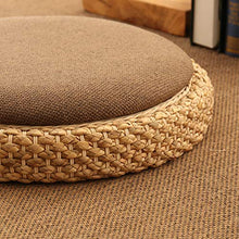 LTINN Rotondo Cuscino da Pavimento Tatami Tappetino A Mano Cuscino del Sedile Pouf Traspirabilità per Meditazione Yoga Cerimonia del tè-a, Cuscini ecologici, Soggiorno Balcone Giardino