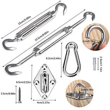 Huker Kit di Fissaggio Tenda a Vela 40 Pezzi Kit di Fissaggio e Installazione in Acciaio Inox per Tenda da Sole Rettangolare e Quadrata