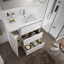 Salgar Arenys Set Mobile da Bagno, Truciolato, Bianco Lucido, Extra Grande