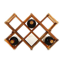 Tinksky Controsoffitto in legno vino Rack, Server Rack da tavolo di legno di vino per 10 bottiglie (colore carbonizzato)