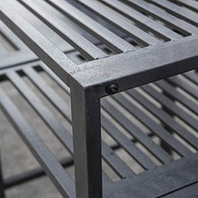 Outsunny Panchina da Giardino Moderna 2 Posti con Tavolino e Foro per Ombrellone Arredamento da Esterno 165x52x83cm Nero