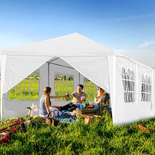 Hengda 3x6m Gazebo da Giardino Bianco, Impermeabile Tenda con 6 Parti Laterali per terrazza, Festa, Mercato