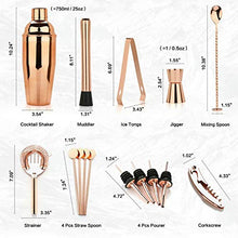 YLJB Strumenti per La Preparazione di Cocktail Set di Cocktail Shaker Set, 16pcs Bartender Kit per Miscelatore Vino Martini, Strumento di Barre in Acciaio Inox Jigger per Cena Portatile