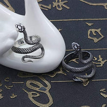 personalità esagerazione Retro Snake Ring Snake Punk Animal Geometric Ring Sliver