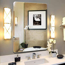 AYJS Specchio da Bagno, Specchio per Il Trucco Autoadesivo A Parete, Semplice, Elegante, Anticorrosione, Nessuna Deformazione, Design Smussato Arrotondato, Liscio E Non Deformabile