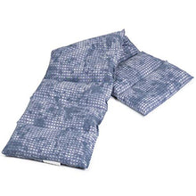 Cuscino termico con semi di colza, 75x20cm. Riscaldabile al forno o microonde e per raffreddare al frigorifero. Per la schiena, il ventre (8 compartimenti, used look grigio-blu)