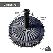 Trueshopping Base per Ombrellone da 14 kg-Base Pesante per Ombrellone da Giardino e Patio Durevole e con Motivo Decorativo - Adatto per Pali per Ombrelli da 32 e 48 mm