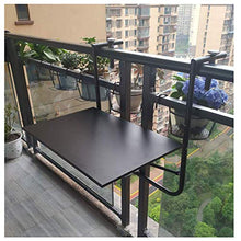Ldfzq Tavolino Sospeso da Balcone, Tavolo Pieghevole da Giardino da Patio, Tavolo da Parete Nero Regolabile, Scrivania in Ferro Battuto 60 * 40 Cm Adatta per Ringhiera da 0,5~7 CM