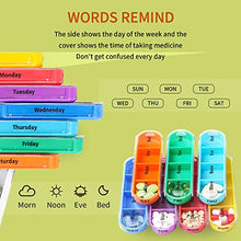 Portapillole Notebook da 7 giorni Portapillole Organizer per dispenser di farmaci Portatile Mattina Luna Sera Bedtime con pelle PU （Scatola per tablet 7 giorni 28 celle）