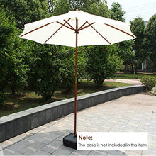ERLAN Ombrellone da Giardino Ombrellone da 2,7m Ombrellone da Giardino Prato Deck, Ombrello da Tavolo da Mercato All'aperto con 8 Robuste Stecche e Palo di Legno, Beige (Size : Ø 2.7m/9ft)