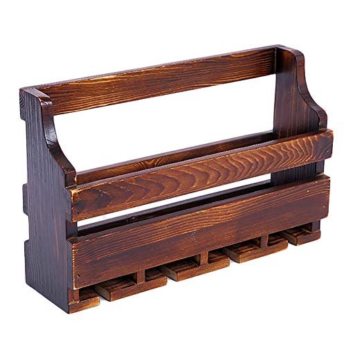 Portavini ZCJB Portabottiglie a Parete con Supporto per Gambo, di Legno Ripiano per Accessori Bar per Display di Conservazione del Vino (Size : 40cm)