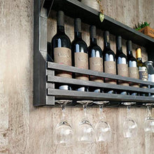 LWW Wine Rack, supporto di vetro di vino del ferro Wine Rack a parete Montato Porta Calice Nero Multi-Purpose Rack Wine Glass,60 * 11 * 43 cm