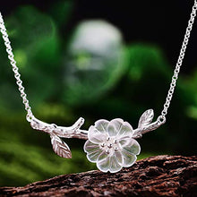 Baoxiaohed Collana in Argento Sterling, 925 Sterling Argento Temperamento Pianta Fiori Collana di Moda Tinta Unita, Adatta per Festa, Festa, Compleanno E Anniversario