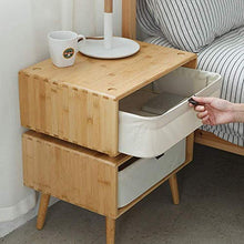 LYHY Nest of Tables Tavolino da caffè Bianco Tavolini da Salotto Comodino in Legno Comodino in Legno con 2 cassetti e portaoggetti, Comodini Alti Moderni per Camera da Letto Comodino, 645 mm