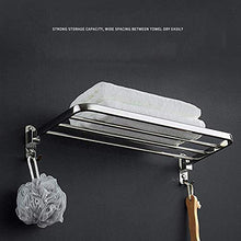 YONGYONGCHONG Stendibiancheria pieghevole in acciaio inox 304, portasciugamani da parete per il bagno, supporto a parete a torre gancio anello, 40 cm