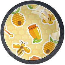 Honey Jar Hive Bee Honeycomb Sweet Pomelli per Porta Set di 4 Pomelli per Mobili Manopole per Cassetti Cucina Armadio Vetro