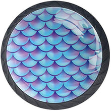 Modello di sirena realistico pelle di pesce Pomelli per Porta Set di 4 Pomelli per Mobili Manopole per Cassetti Cucina Armadio Vetro