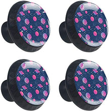 Galaxy Starry Navy Blue Pink Planet Pomelli per Porta Set di 4 Pomelli per Mobili Manopole per Cassetti Cucina Armadio Vetro
