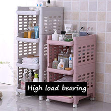 &ripiano di stoccaggio Scaffale di stoccaggio mobile a più piani per scaffali da bagno con ruote Scaffale di finitura (Color : A, Size : Four layer)