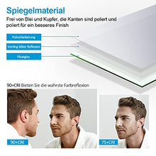 Heilmetz Specchio da bagno a LED con illuminazione, luce bianca calda, specchio da parete (Stile G, 100x60cm Sensorschalter + Uhr)
