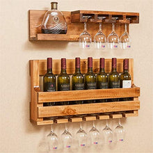 Classico Wall Mount solido legno di pino Wine Bottle Holder supporto della cremagliera del vino Hanging Vino Shelf multifunzione bagagli vetrata mensole Organizzatore controsoffitto parete for Bar gal