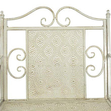GOTOTOP Panca da Giardino a 2 posti 161 x 58 x 90 cm Acciaio Bianco Panca da Giardino in Stile Vintage Panchina da Esterno Balcone Giardino