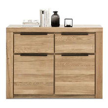 Comò Greta - Credenza a 2 ante, in rovere massiccio, oliato, 2 ante