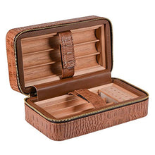 Cigar Box di stoccaggio Cuoio Cigar Humidor di Legno Legno di Cedro 6 Stick Marrone Nero Perfetto da Usare in Ufficio e Camera da Letto (Color : Brown, Size : 18.6x10x8cm)