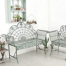 Panchina del Terrazza Parco Panche per Tempo Libero All'aperto, Panca da Giardino in Ghisa Resistente alle Intemperie e Antiruggine, Panche Decorative Retrò Singole e Doppie con Schienali e Bracciol