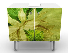 Apalis Design Vanity Green Blossoms 60x55x35cm, Piccolo, 60cm di Larghezza, Regolabile, lavabo, mobiletto da Bagno, Mobile di Base, Bagno, Stretto, Piatto