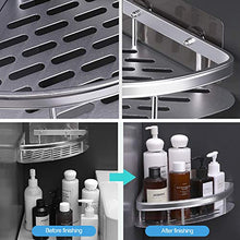 Qianduoduo888 Mensola Doccia Angolare, Mensola Angolare per Bagno in Alluminio Antiruggine Senza Foratura, Montaggio A Parete per Doccia Cucina per Cucina E Accessori da Bagno