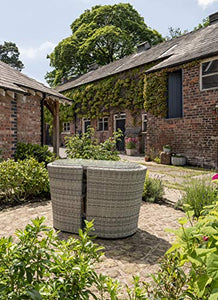 Norfolk Leisure Morston - Set da bistrot con 2 sedie e tavolo da giardino in vimini, in vimini, colore: grigio