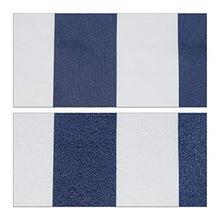 Relaxdays Tenda da Sole, Protezione per Il Balcone, Regolabile, Senza Forare, a Manovella, Larga 150 cm, a Righe Blu, Bianco, 150 x 120 cm
