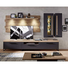 Stella Trading Loft-Two-Mobile TV (Parte Inferiore), Effetto Rovere Artisano, Colore: Grafite, 96 x 55 x 44 cm